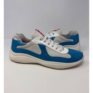 Prada Americas Cup Sneaker Light Blue Size 11.5 US 10.5 UK